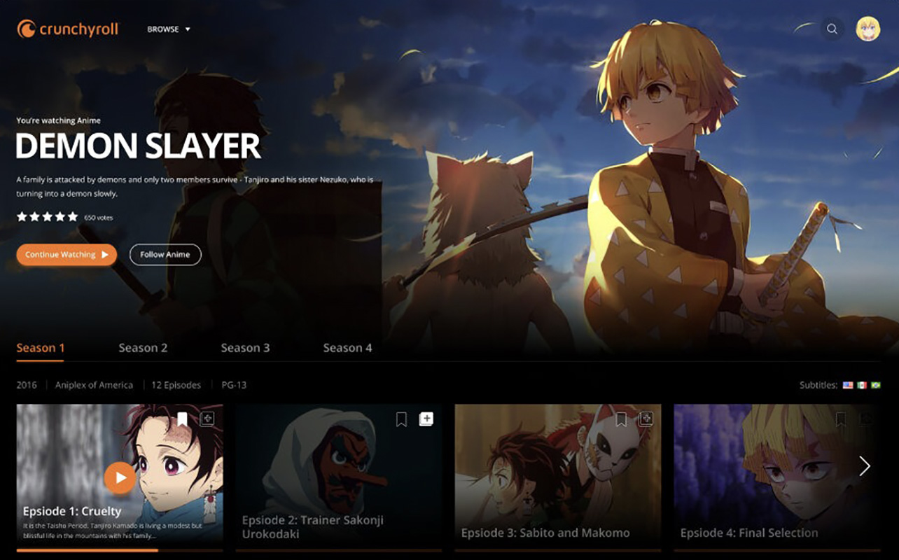 A screen showing the Crunchyroll login page.