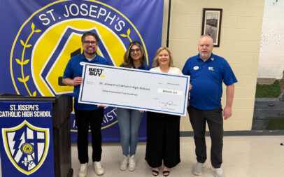 St. Joseph Secondary School in Windsor, Ontario receives Teen Tech Grants award from Best Buy Canada.